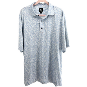 Men's Floral Footjoy Blue Patterned Polo Golf Shirt XL